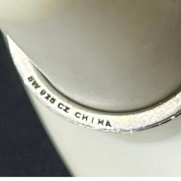 SW Signed Sterling Silver CZ Full Eternity Band Ring Sz 9.5 - Picture 10 of 12